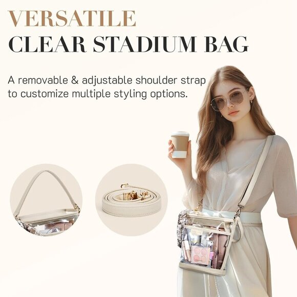 Stadium Approved Clear Purse for Women - Adjustable Straps & Stylish Design - Picture 2 of 6